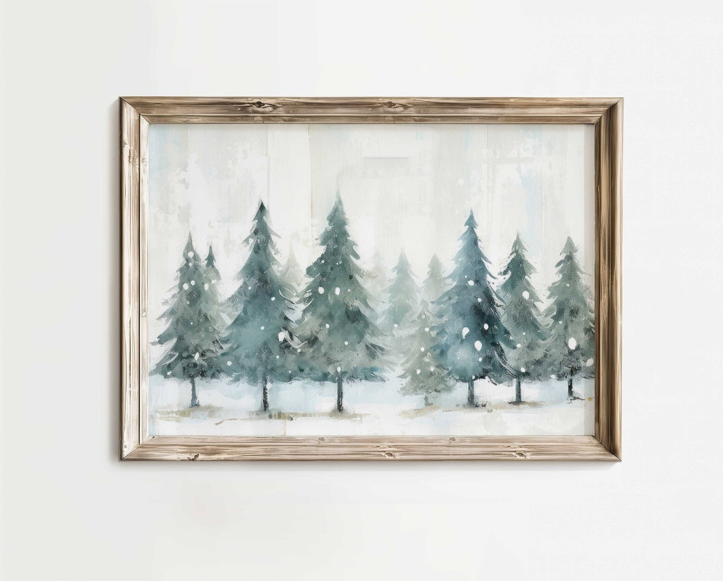 Forest Wall Decor, Rustic Christmas Art, Watercolor Tree Prints - WildfieldPrints