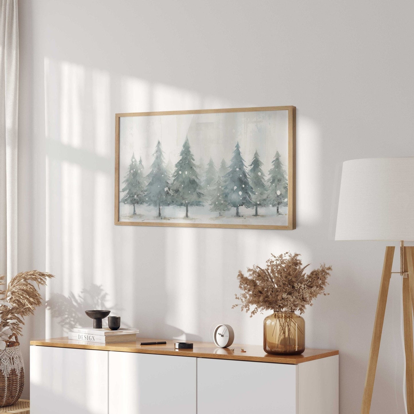 Forest Wall Decor, Rustic Christmas Art, Watercolor Tree Prints - WildfieldPrints