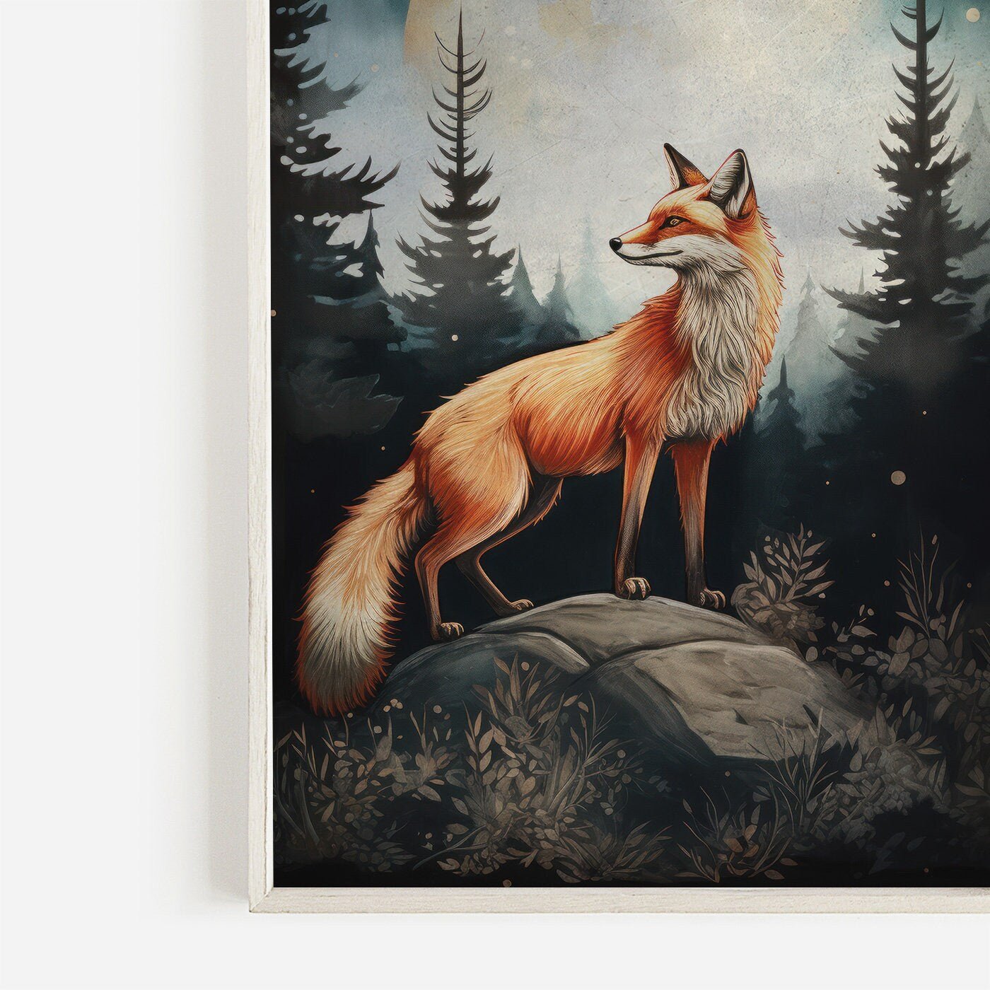 Fox Nursery Art, Watercolor Fox Print, Forest Animal Decor - WildfieldPrints