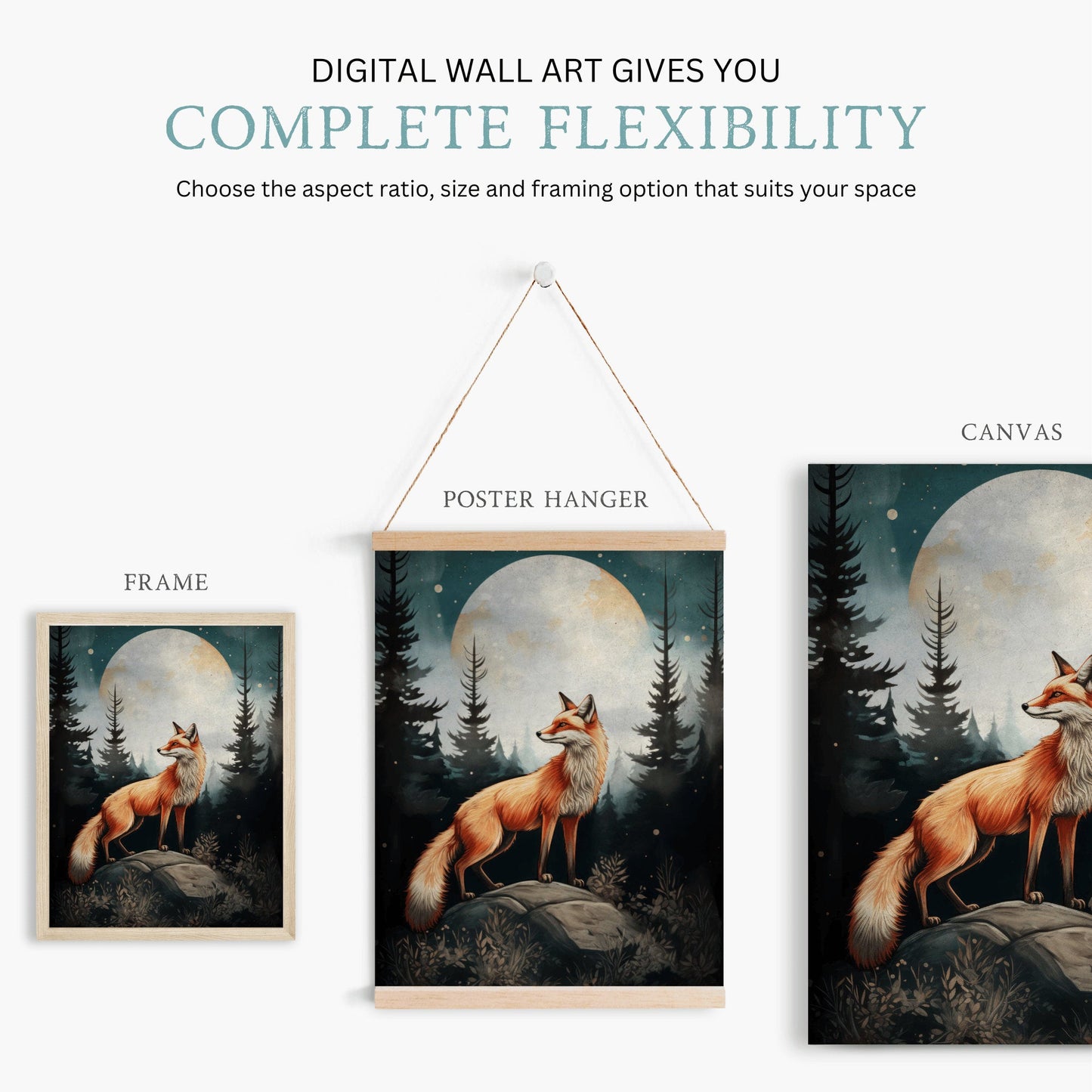 Fox Nursery Art, Watercolor Fox Print, Forest Animal Decor - WildfieldPrints