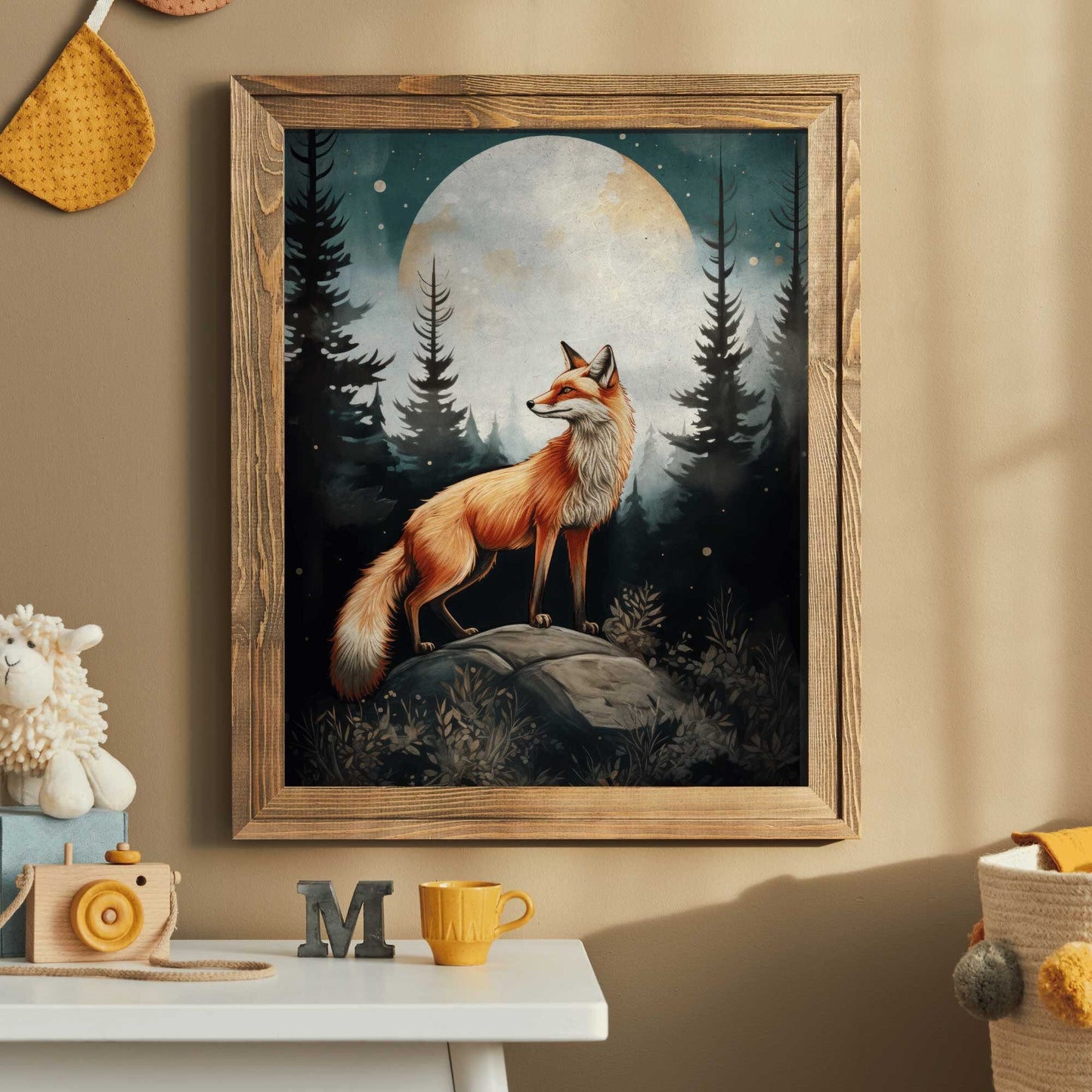 Fox Nursery Art, Watercolor Fox Print, Forest Animal Decor - WildfieldPrints