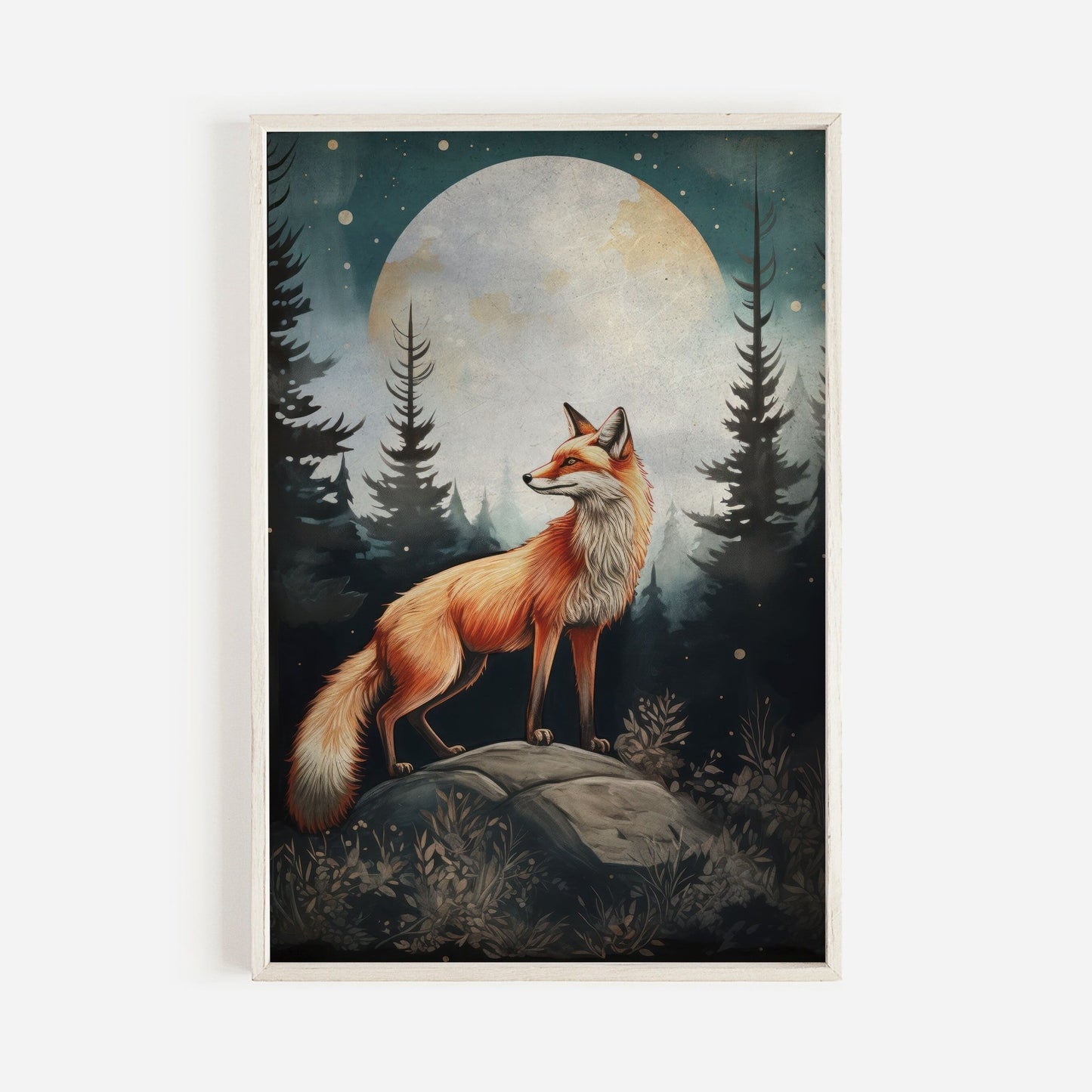 Fox Nursery Art, Watercolor Fox Print, Forest Animal Decor - WildfieldPrints