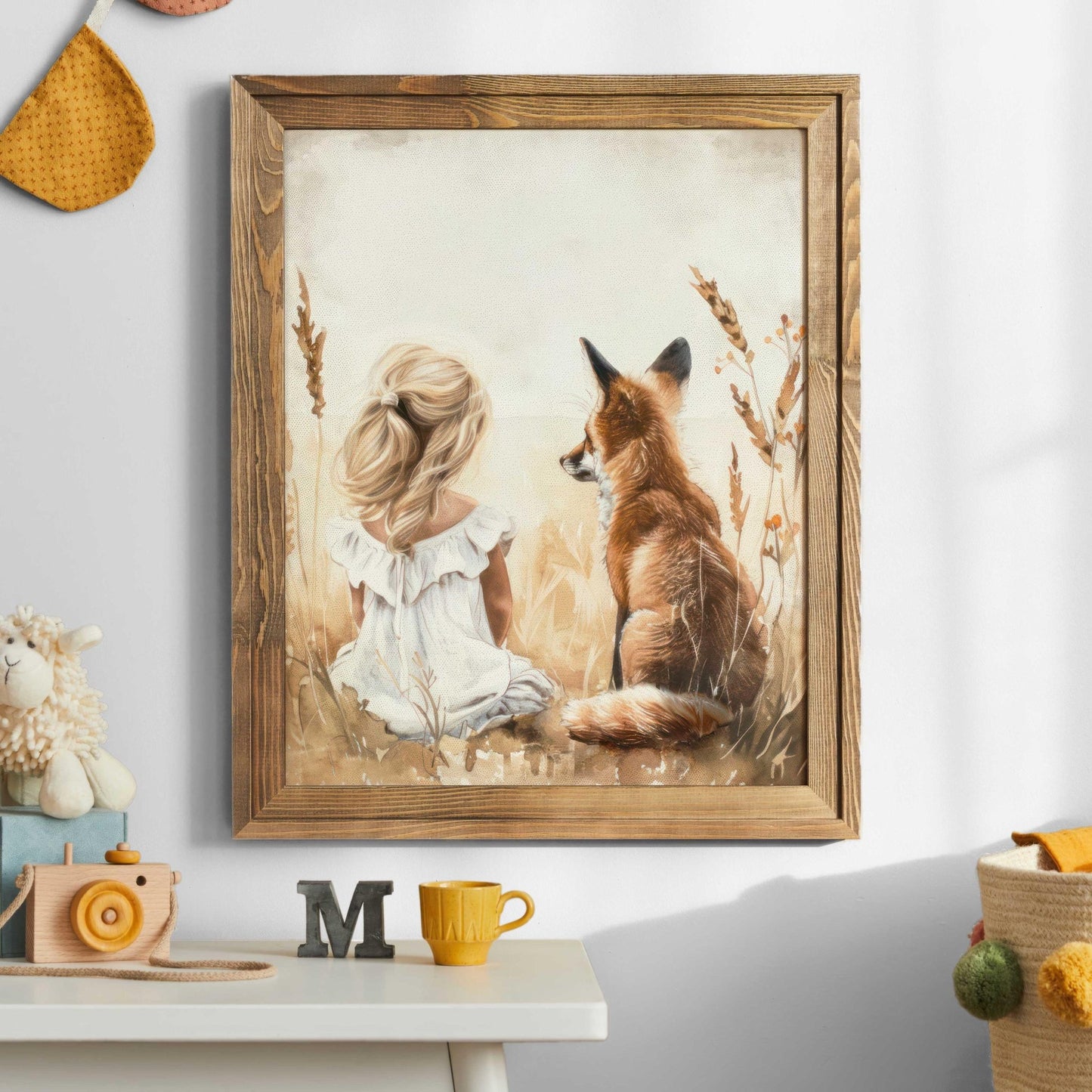 Fox Nursery Decor, Vintage Girl's Room Art, Forest Animal Wall Decor - WildfieldPrints