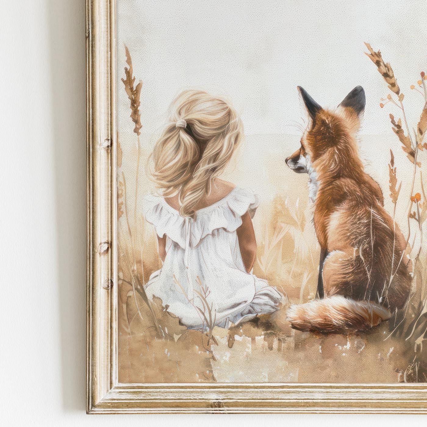 Fox Nursery Decor, Vintage Girl's Room Art, Forest Animal Wall Decor - WildfieldPrints
