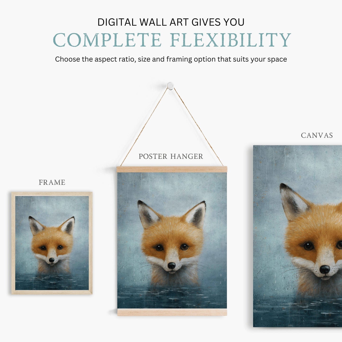 Fox Nursery Decor, Woodland Animal Wall Art, Kids Room Print - WildfieldPrints