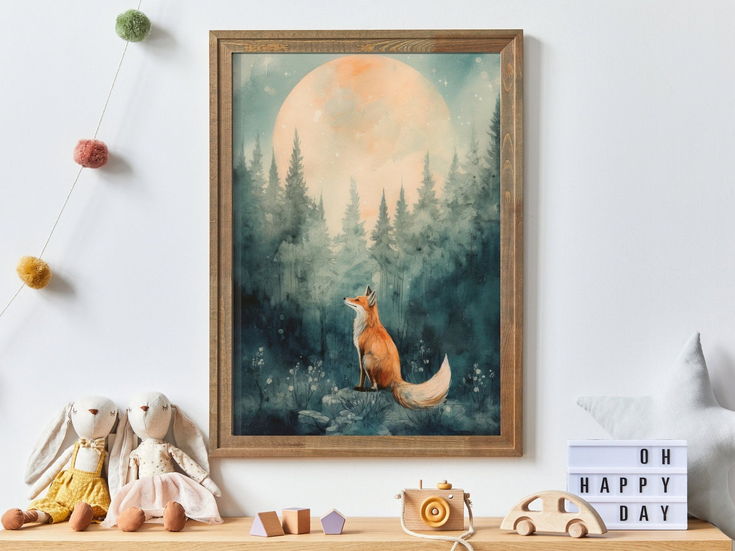 Fox Nursery Prints, Gender Neutral Kids Room Decor, Watercolor Wall Art - WildfieldPrints