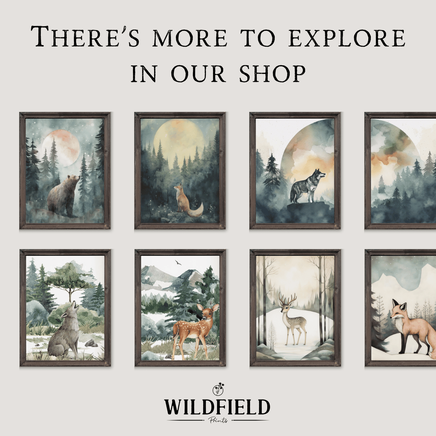 Fox Wall Art, Vintage Fox Painting, Rustic Woodland Decor - WildfieldPrints