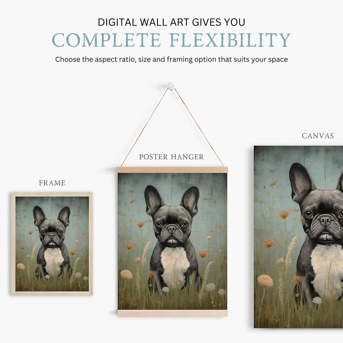 French Bulldog Wall Art, Vintage Dog Decor, Ideal Gift for Pet Lovers - WildfieldPrints