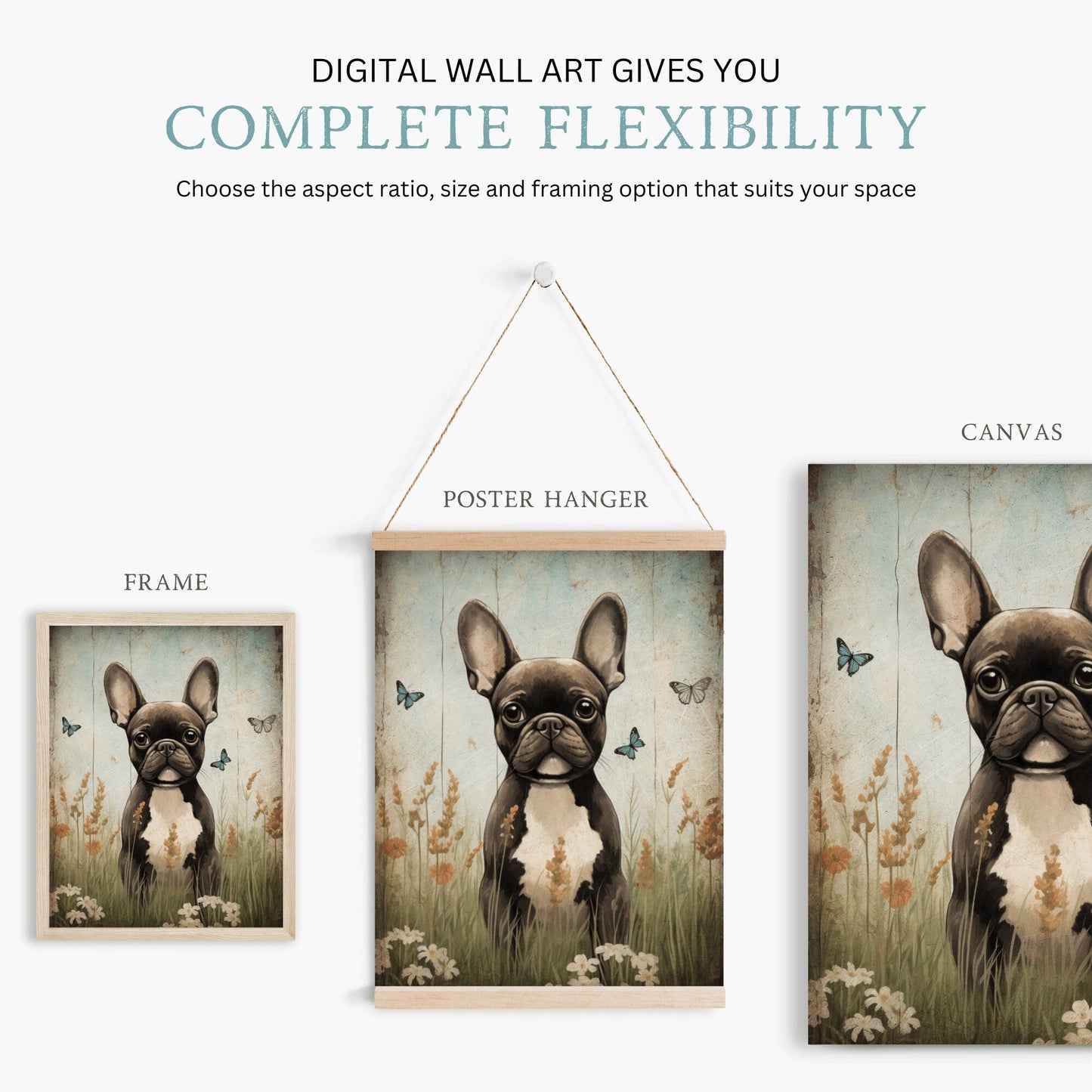 French Bulldog Wall Art, Vintage Dog Decor, Ideal Gift for Pet Lovers - WildfieldPrints