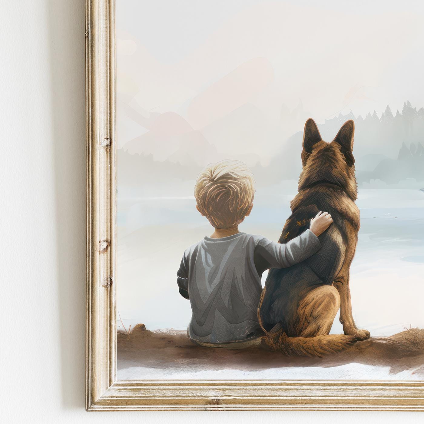 German Shepherd Nursery Prints, Dog Room Decor, Fun Boy Art - WildfieldPrints