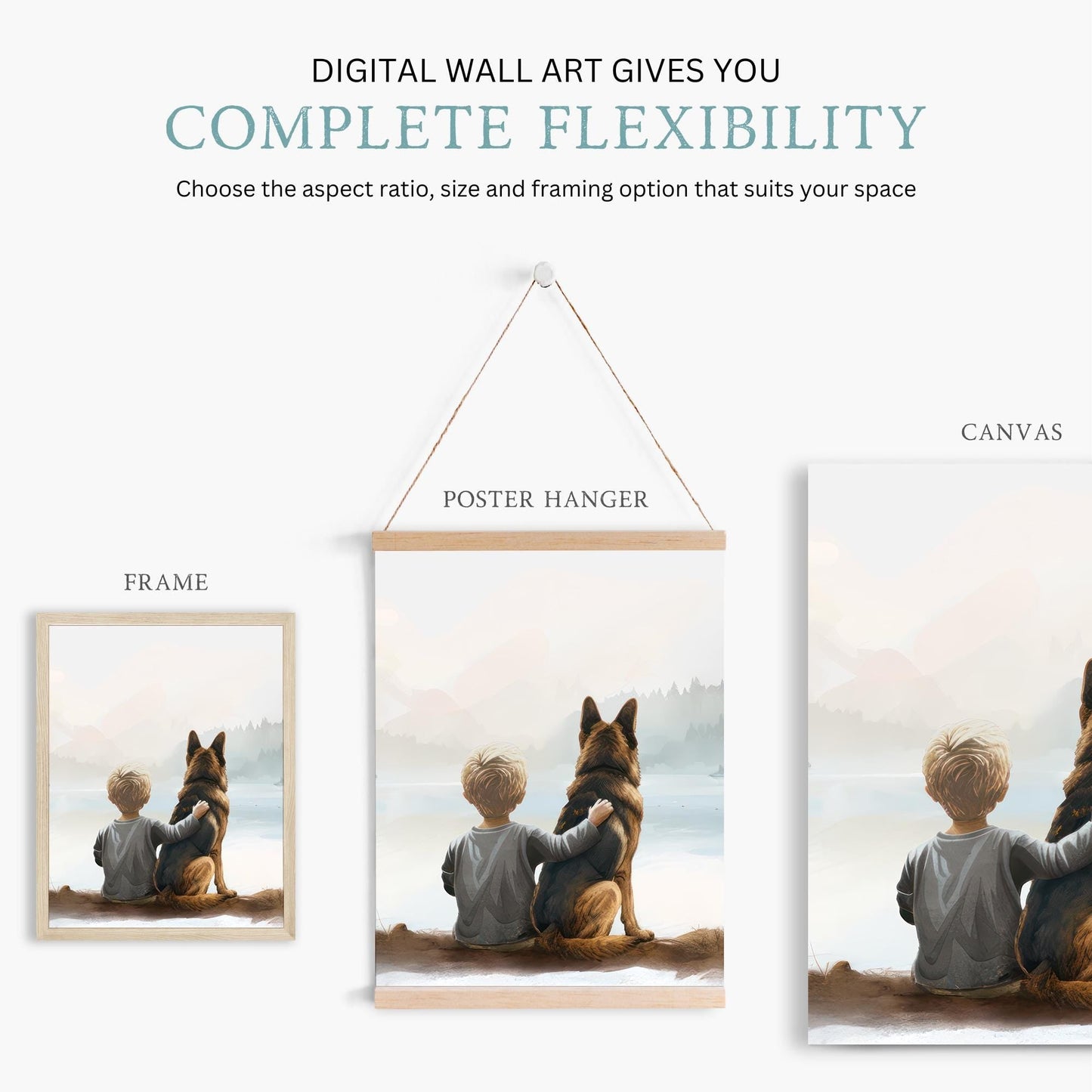 German Shepherd Nursery Prints, Dog Room Decor, Fun Boy Art - WildfieldPrints
