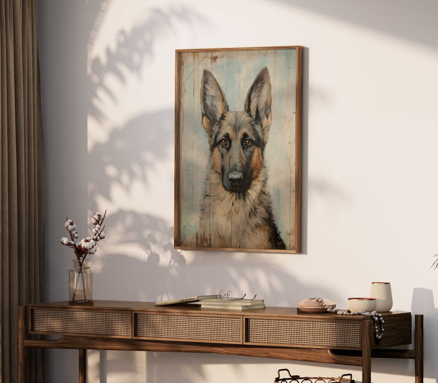 German Shepherd Print, Vintage Dog Wall Art, Farmhouse Dog Decor - WildfieldPrints