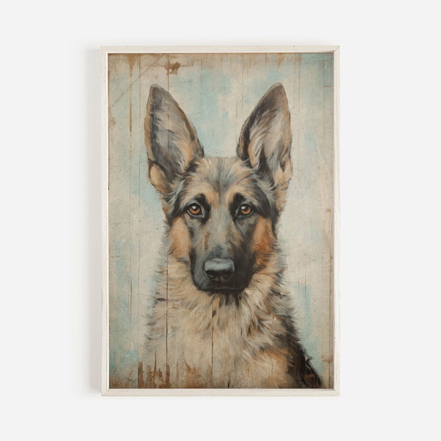 German Shepherd Print, Vintage Dog Wall Art, Farmhouse Dog Decor - WildfieldPrints