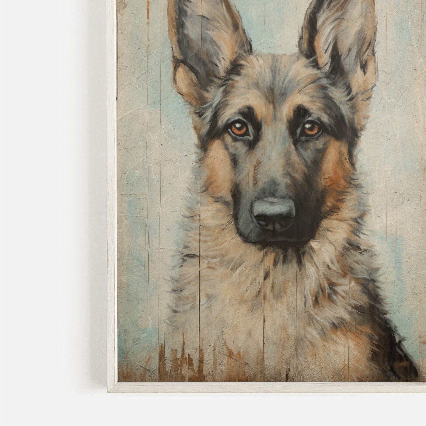 German Shepherd Print, Vintage Dog Wall Art, Farmhouse Dog Decor - WildfieldPrints