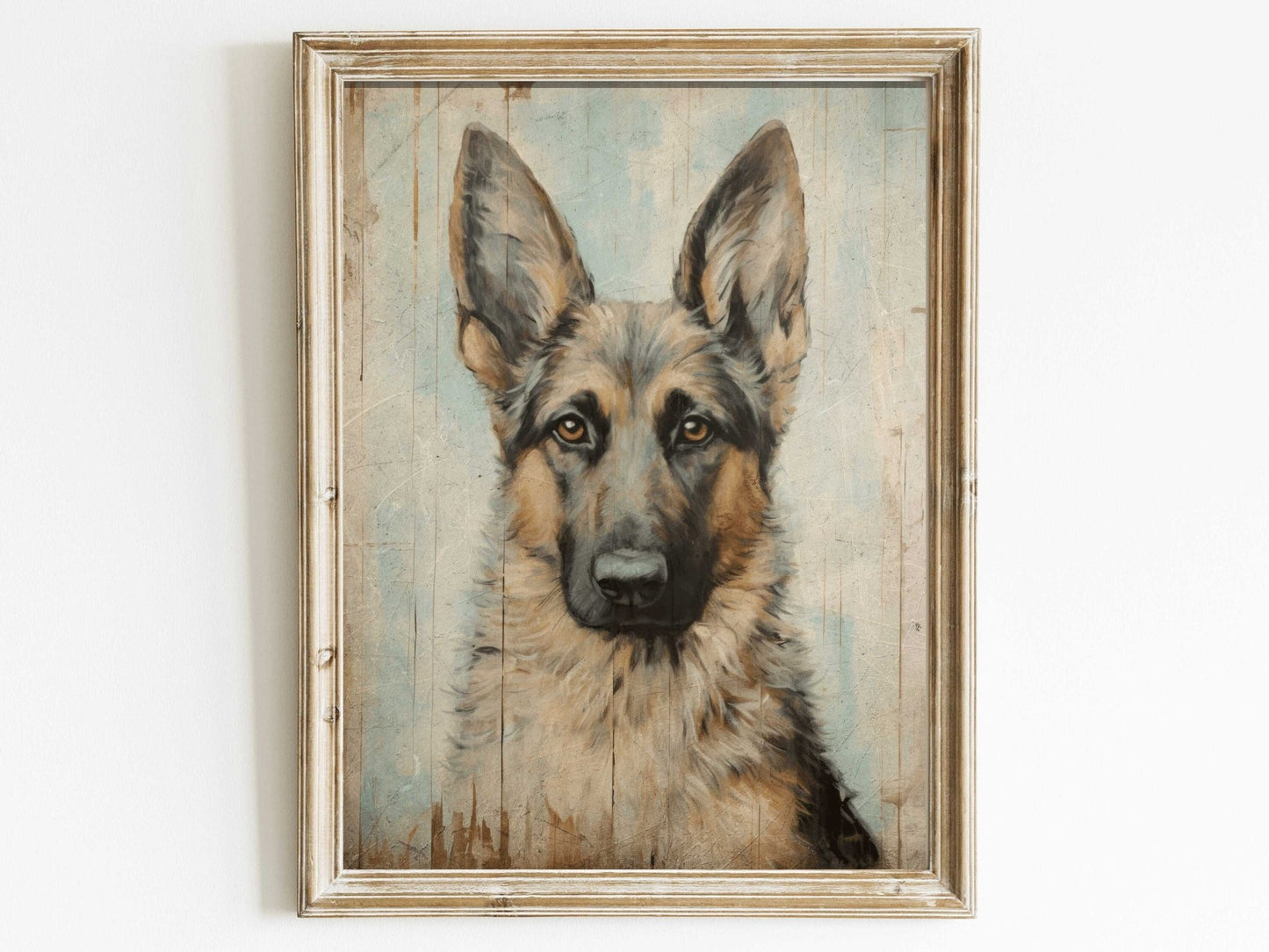 German Shepherd Print, Vintage Dog Wall Art, Farmhouse Dog Decor - WildfieldPrints