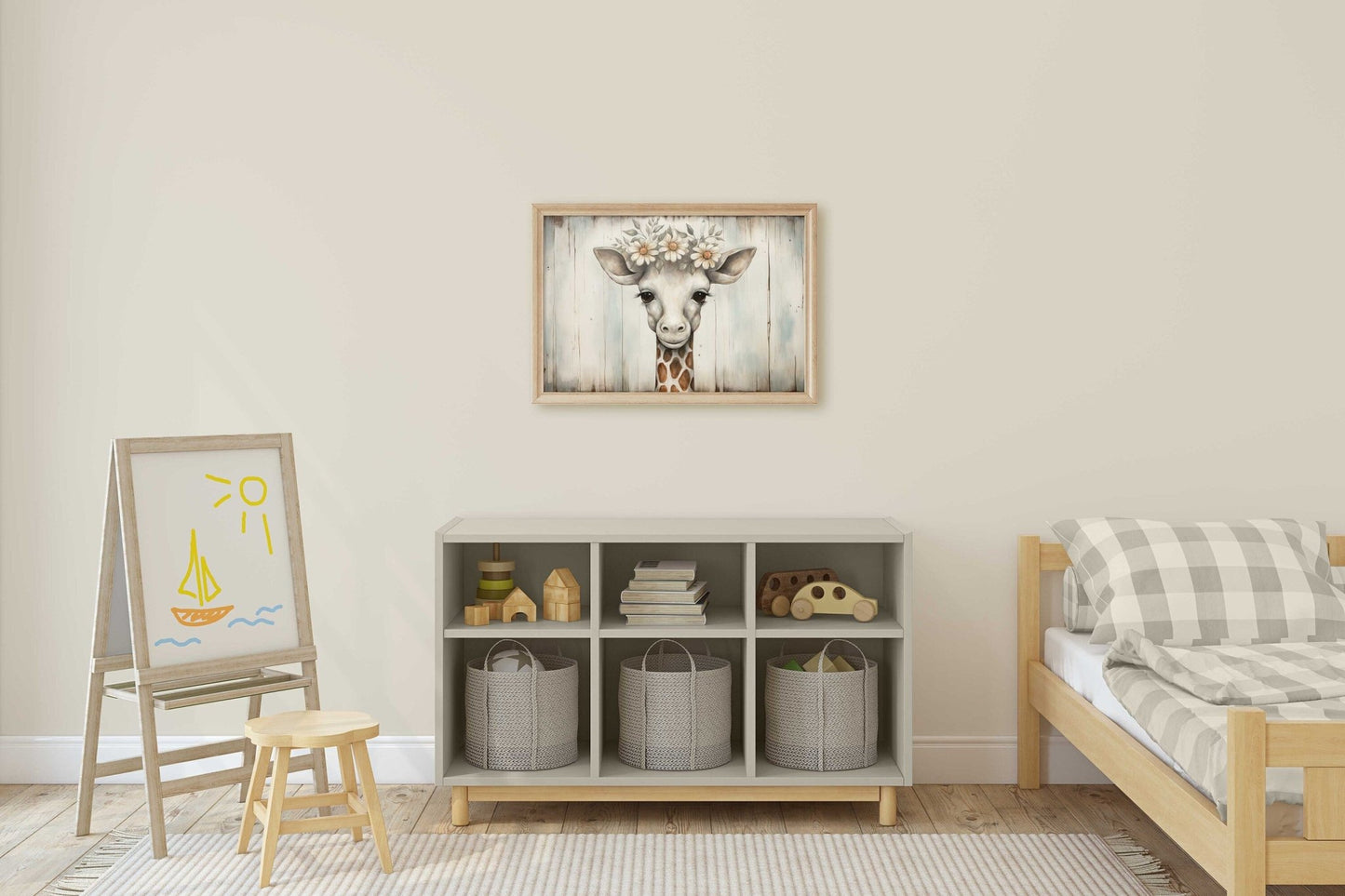 Giraffe Nursery Decor, Safari Animal Wall Art, Cute Kids Room Decor - WildfieldPrints