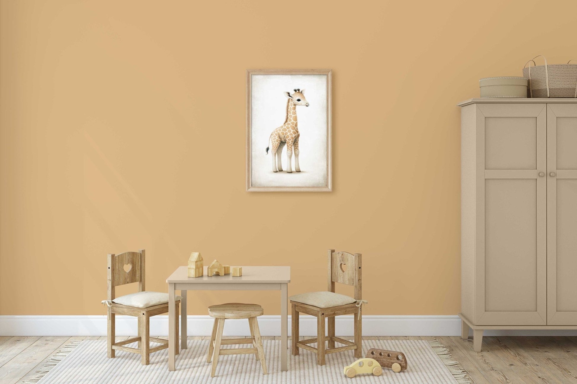 Giraffe Nursery Decor, Vintage Safari Wall Art, Cute Animal Print - WildfieldPrints