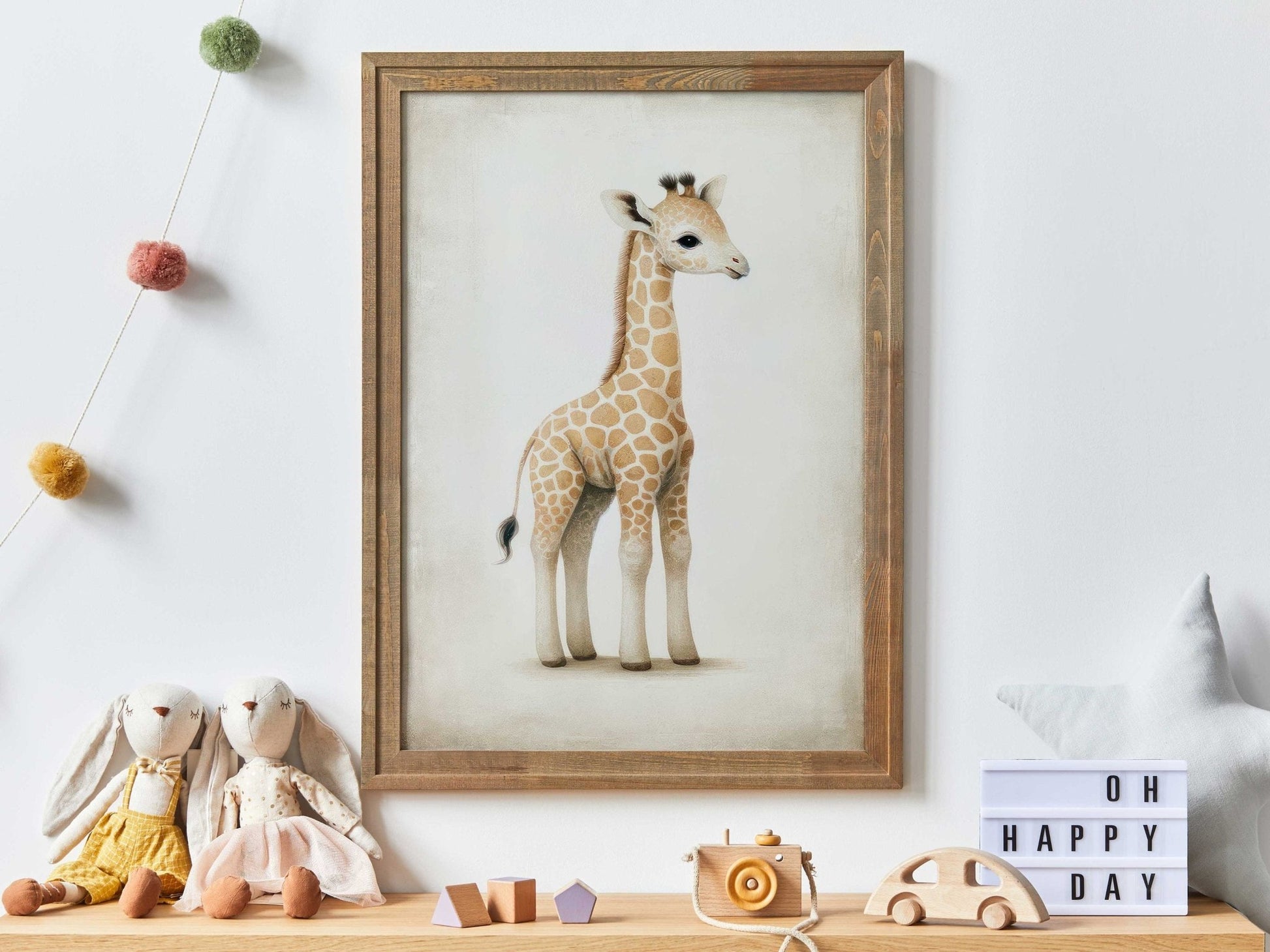 Giraffe Nursery Decor, Vintage Safari Wall Art, Cute Animal Print - WildfieldPrints