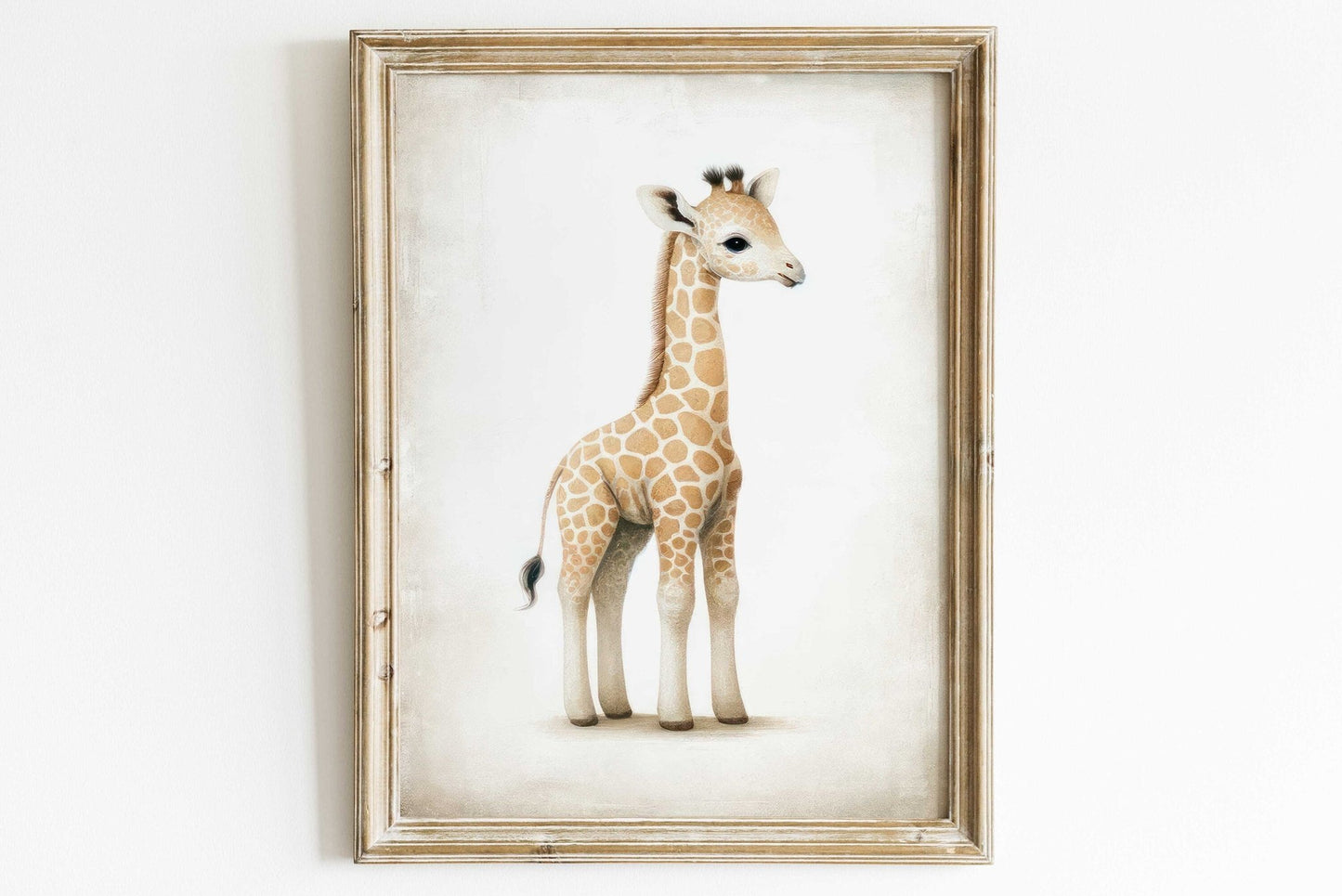 Giraffe Nursery Decor, Vintage Safari Wall Art, Cute Animal Print - WildfieldPrints
