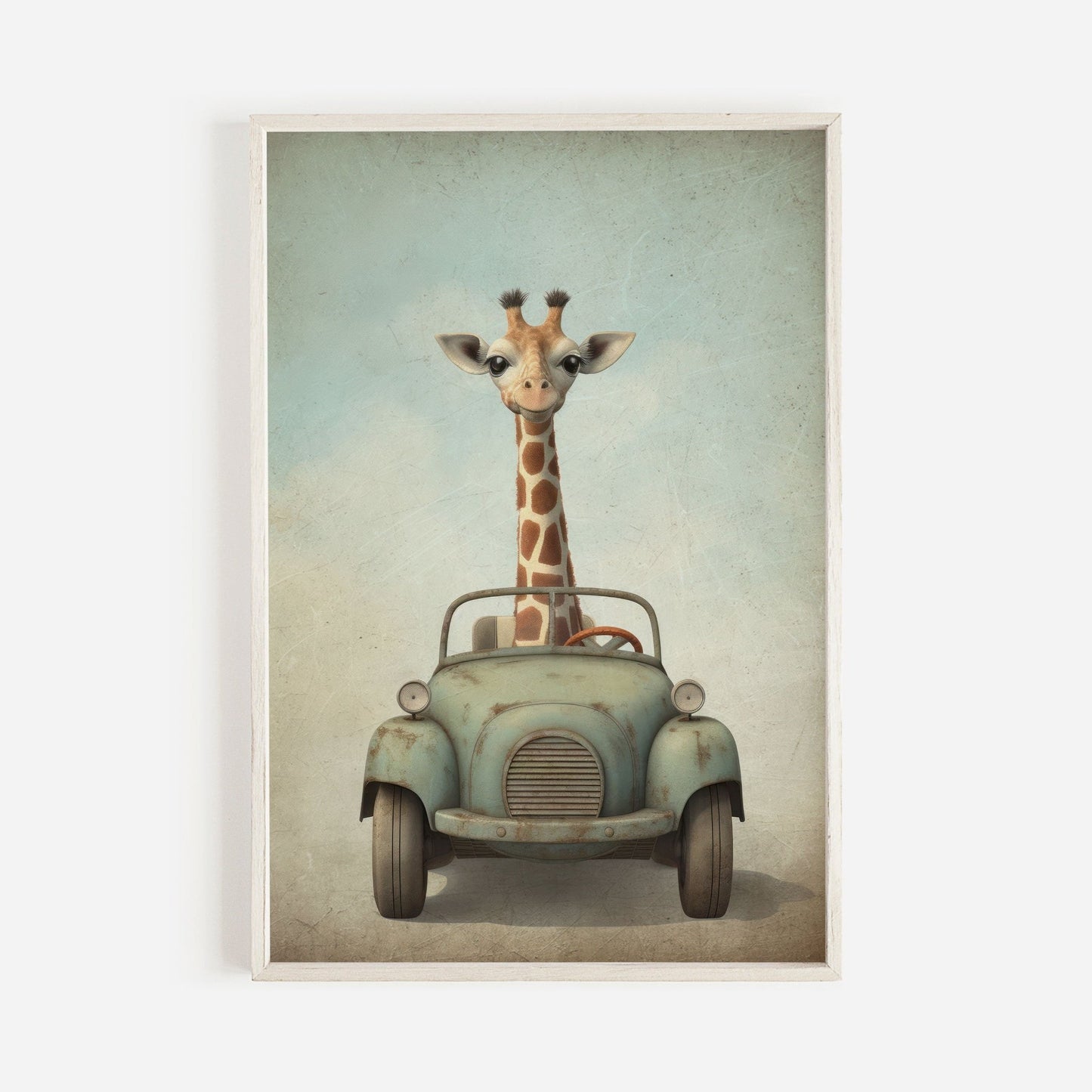 Giraffe Nursery Prints, Safari Animal Wall Decor, Boys Room Art - WildfieldPrints