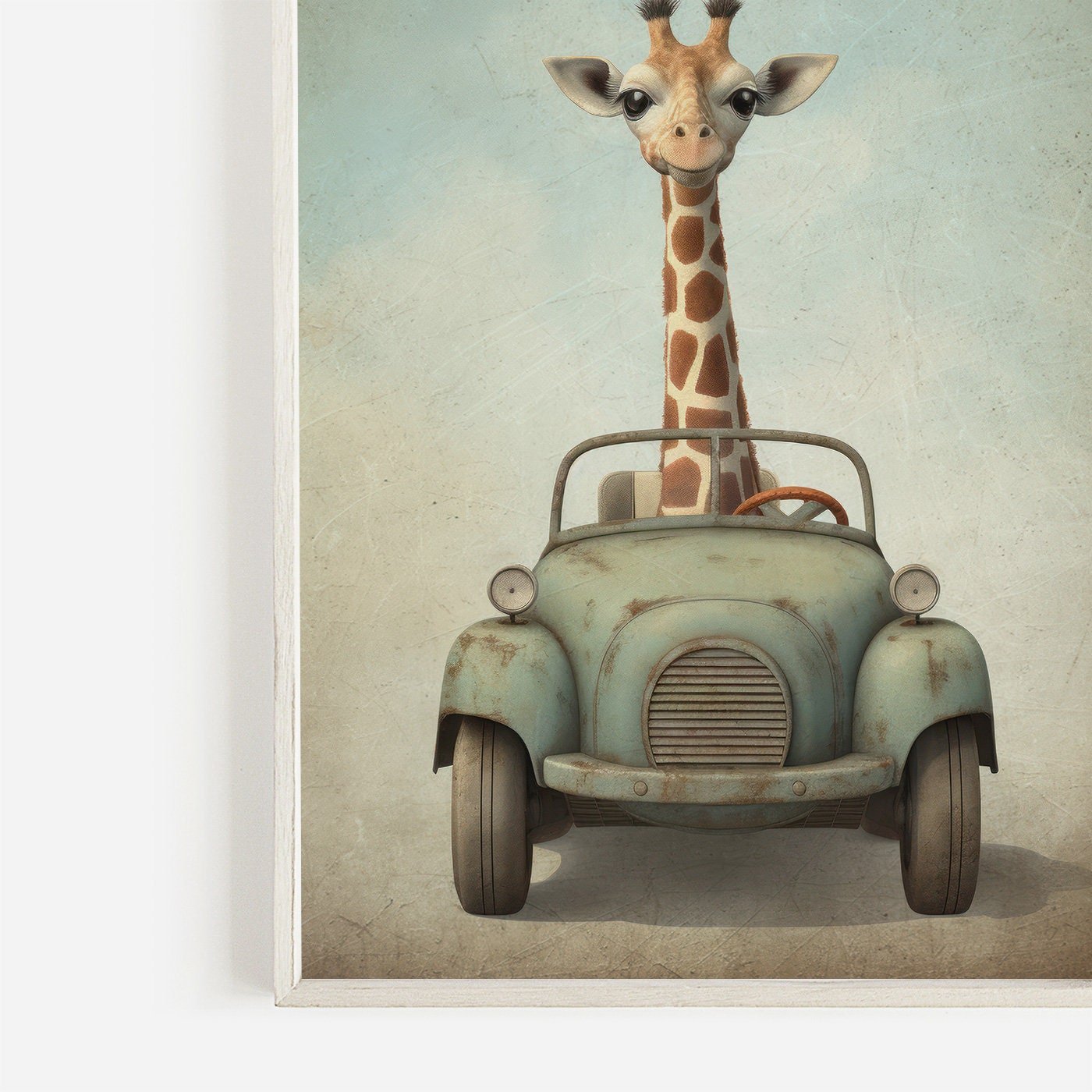 Giraffe Nursery Prints, Safari Animal Wall Decor, Boys Room Art - WildfieldPrints