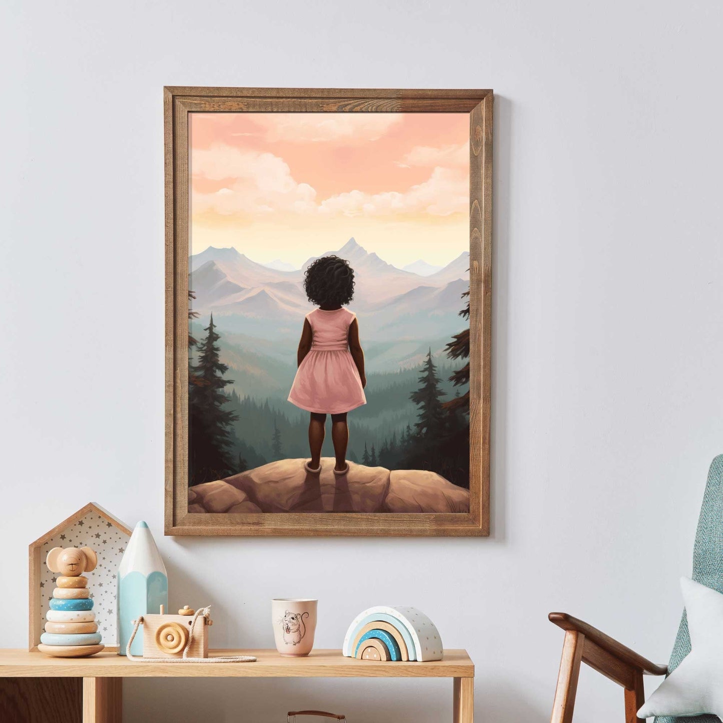 Girl Adventure Print, Black Girl Wall Art, African American Nursery Decor - WildfieldPrints