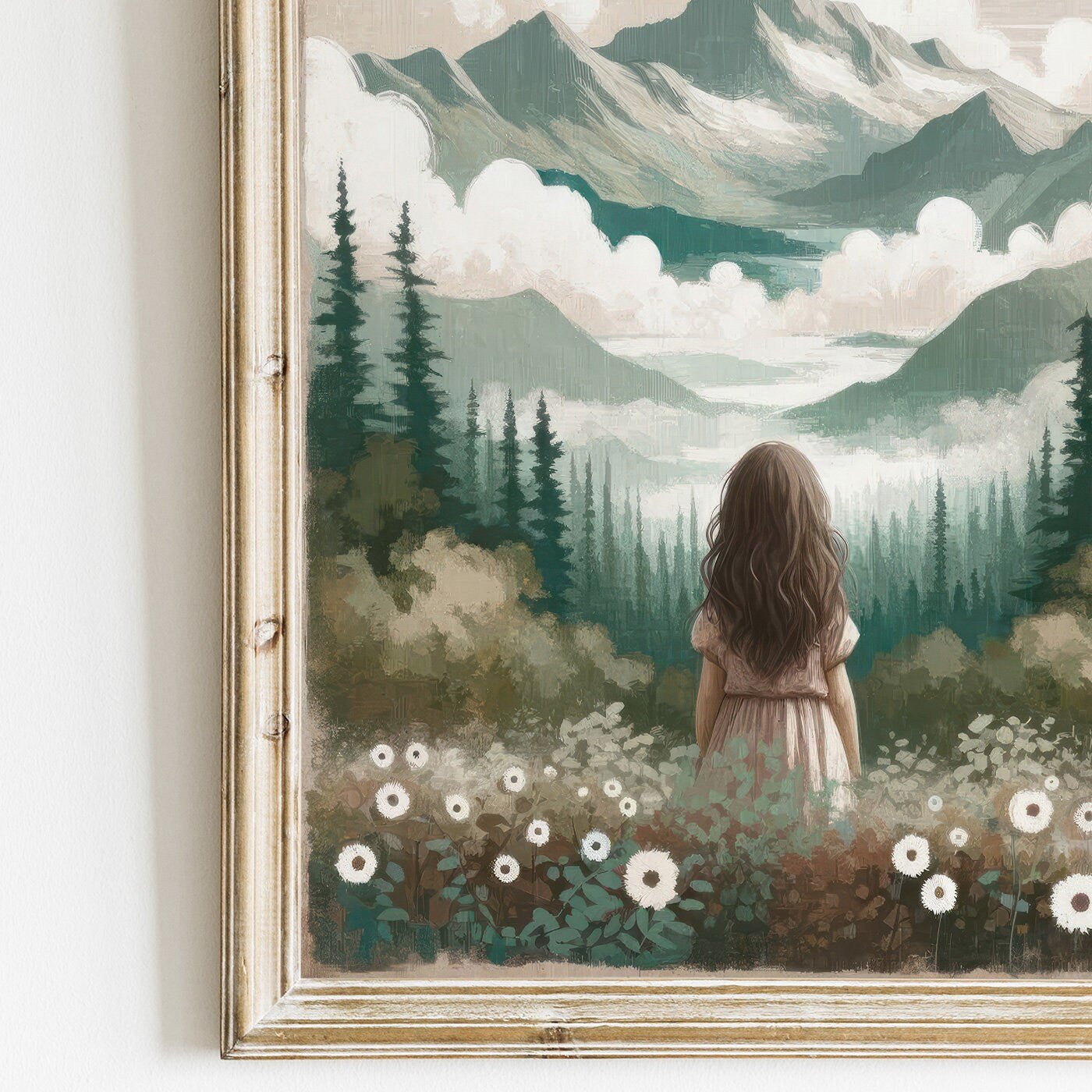 Girl Adventure Print, Mountain Nursery Decor, Toddler Room Art - WildfieldPrints