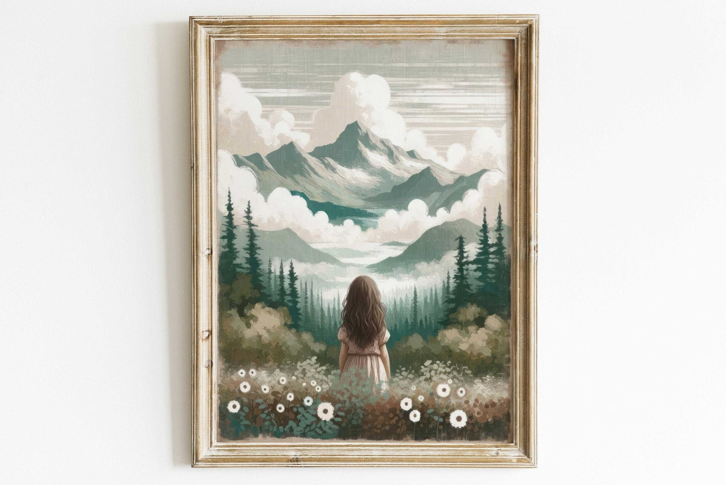 Girl Adventure Print, Mountain Nursery Decor, Toddler Room Art - WildfieldPrints