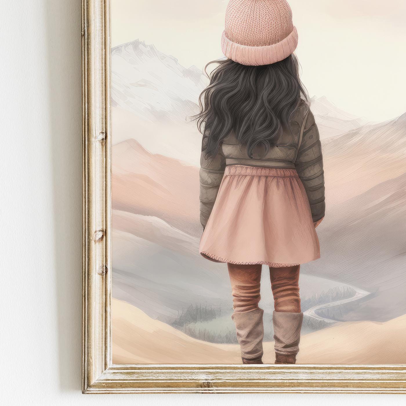 Girl Adventure Prints, Mountain Nursery Decor, Hot Air Balloon Art - WildfieldPrints