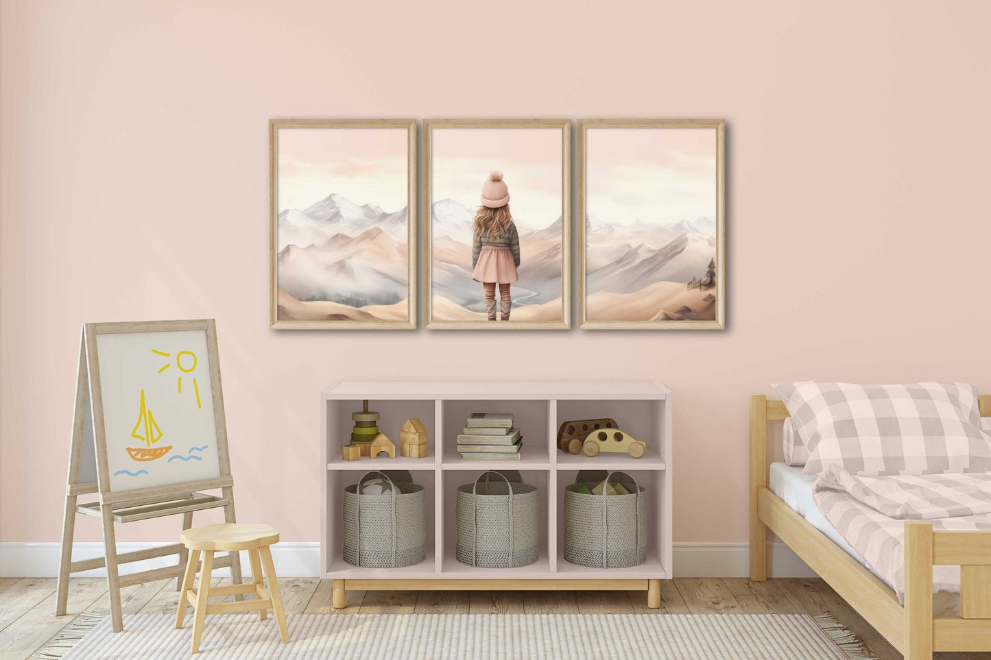 Girl Adventure Prints, Nature Nursery Decor, Mountain Wall Art - WildfieldPrints