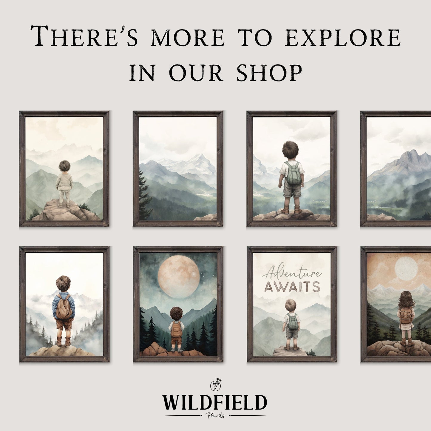 Girl Adventure Prints, Rustic Nursery Decor, Mountain Wall Art - WildfieldPrints