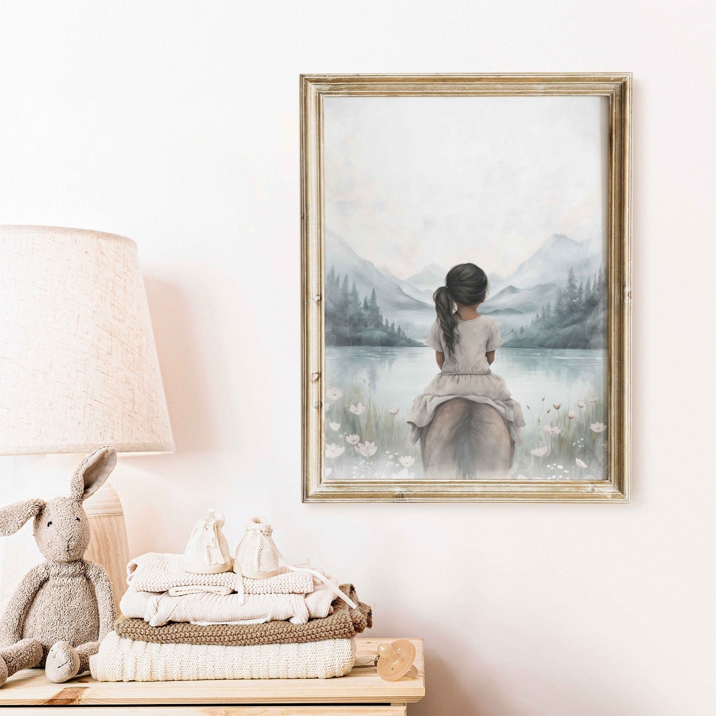 Girl and Horse Print, Equestrian Wall Decor, Horse Art for Kids - WildfieldPrints