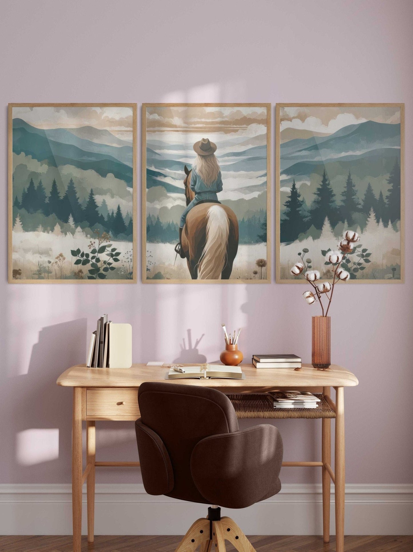 Girl and Horse Prints, Equestrian Nursery Decor, Gifts for Young Girl - WildfieldPrints