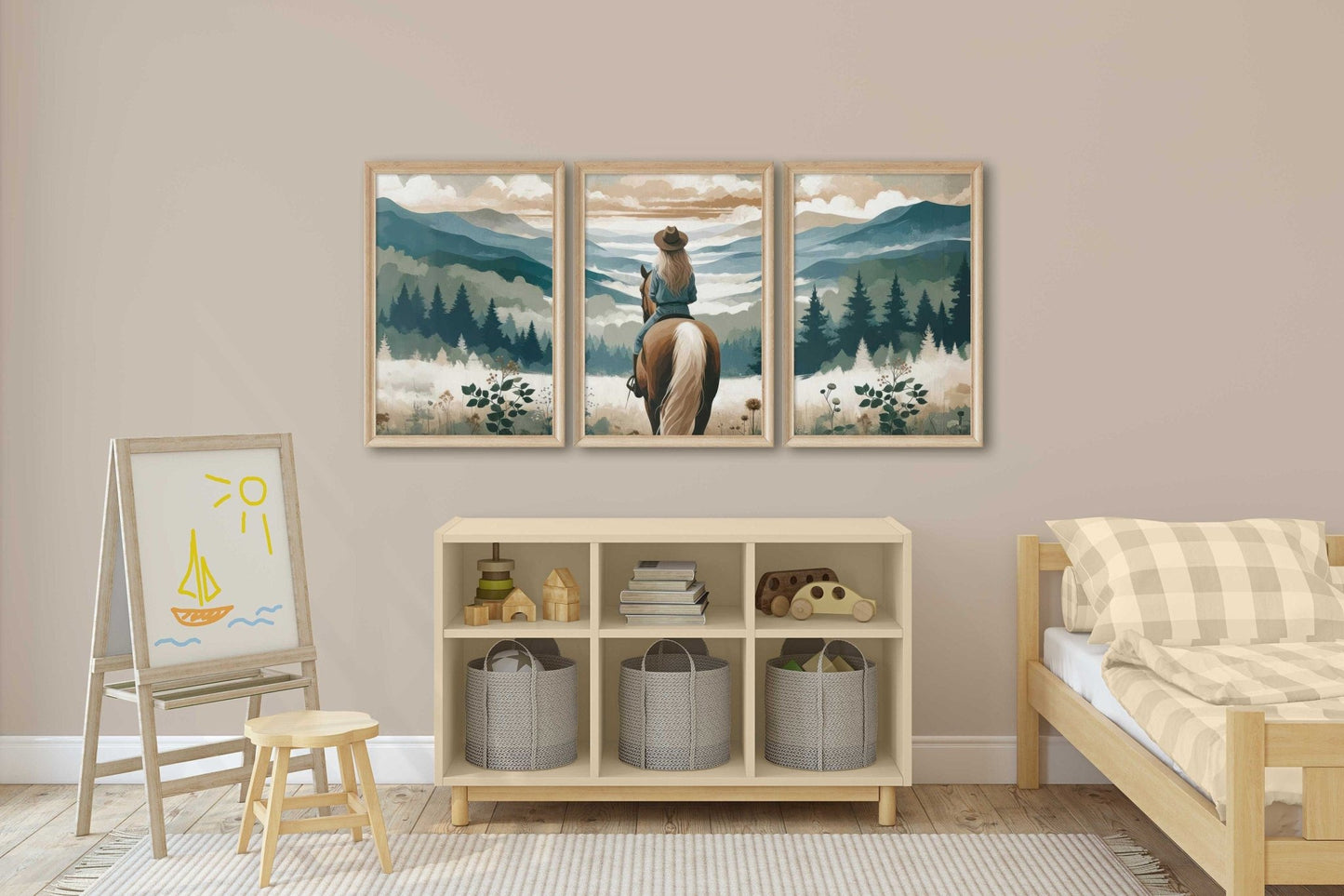 Girl and Horse Prints, Equestrian Nursery Decor, Gifts for Young Girl - WildfieldPrints