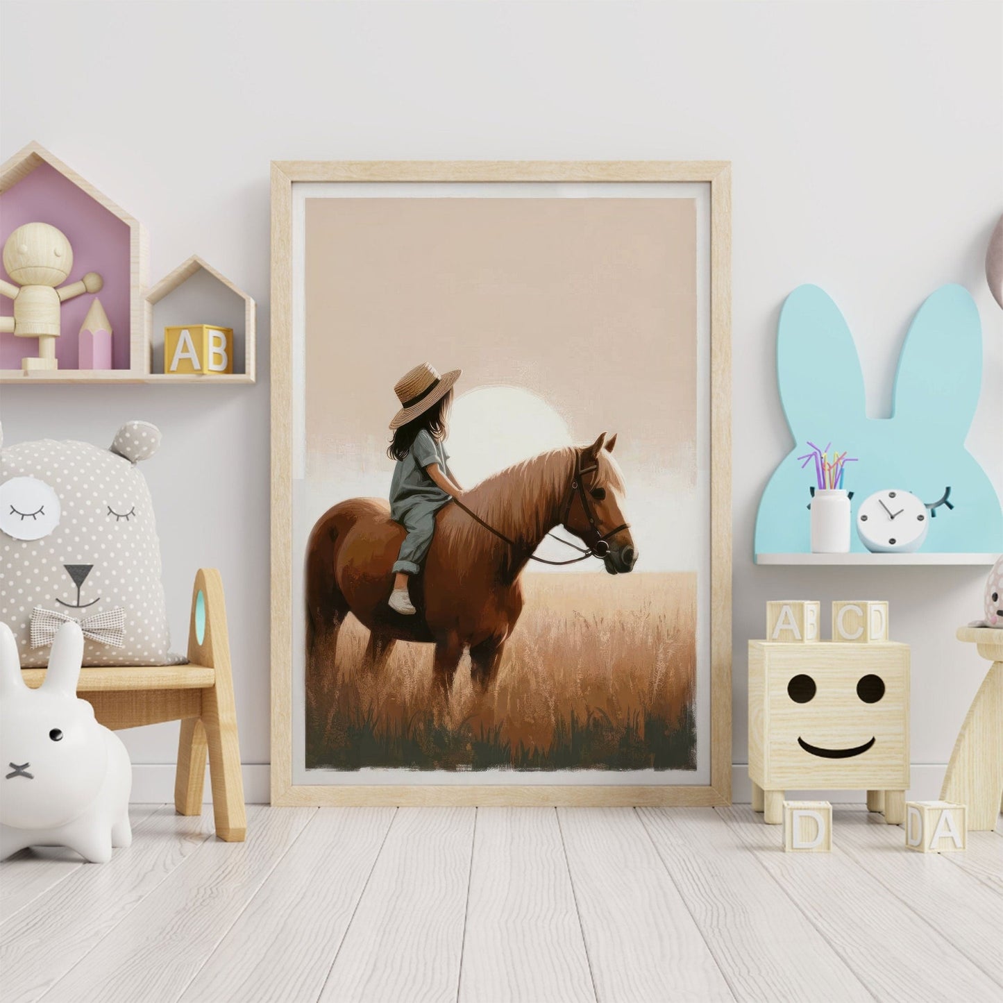 Girl and Horse Prints, Equestrian Room Decor, Wall Art for Girls - WildfieldPrints