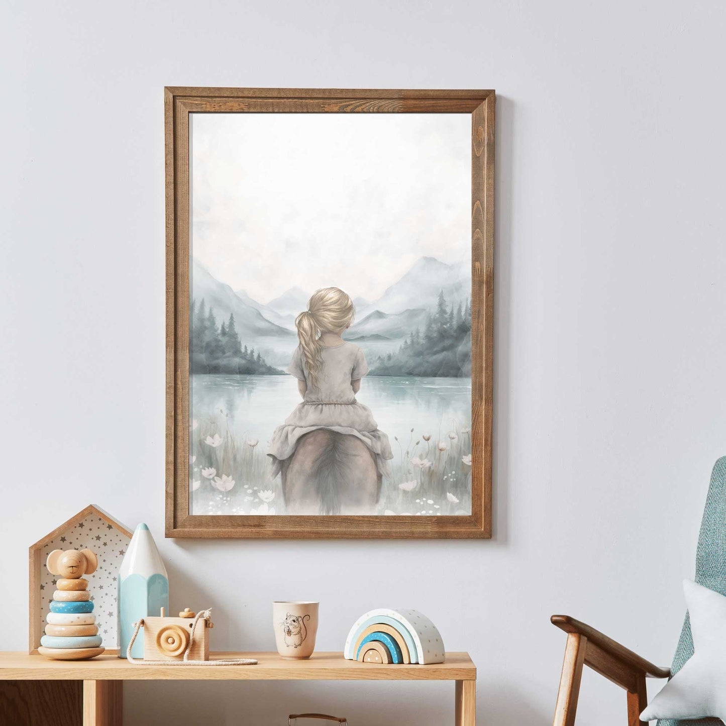 Girl and Horse Wall Art, Equestrian Decor for Girls' Room, Gift Idea - WildfieldPrints