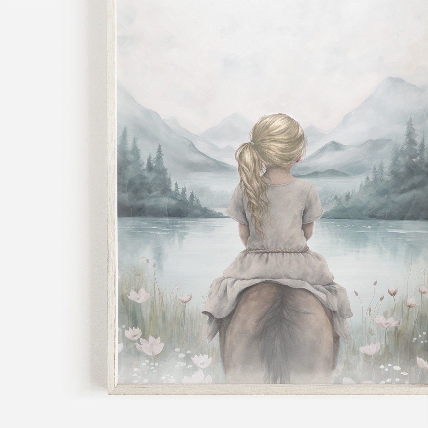 Girl and Horse Wall Art, Equestrian Decor for Girls' Room, Gift Idea - WildfieldPrints