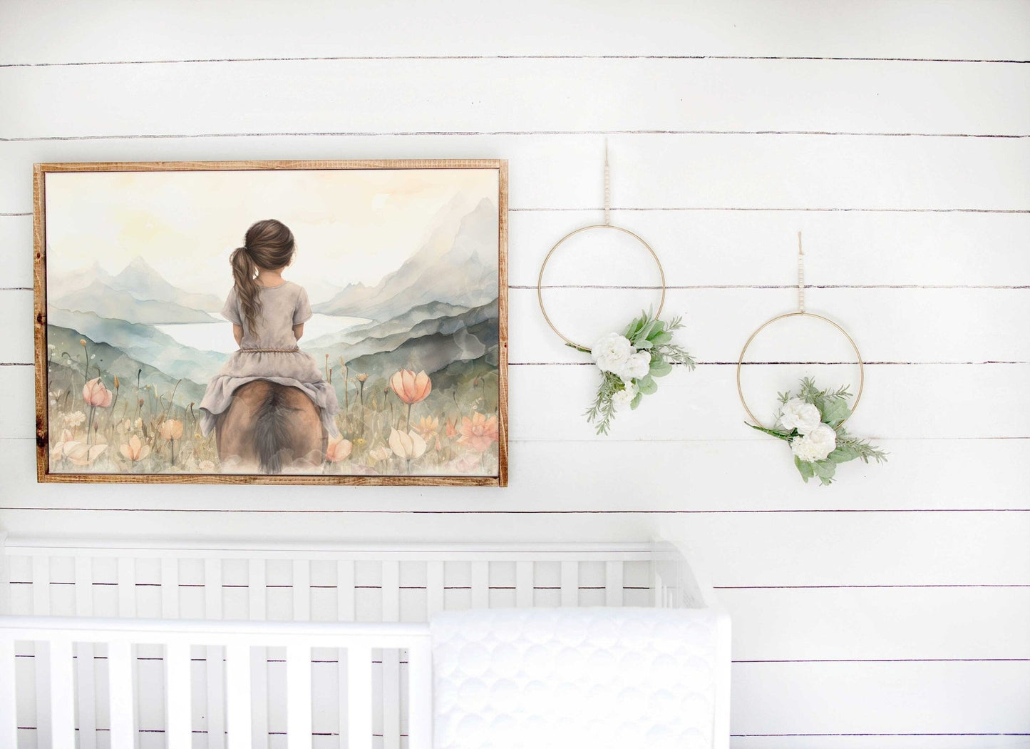 Girl and Horse Wall Art, Equine Gift for Girls, Horse Room Decor - WildfieldPrints