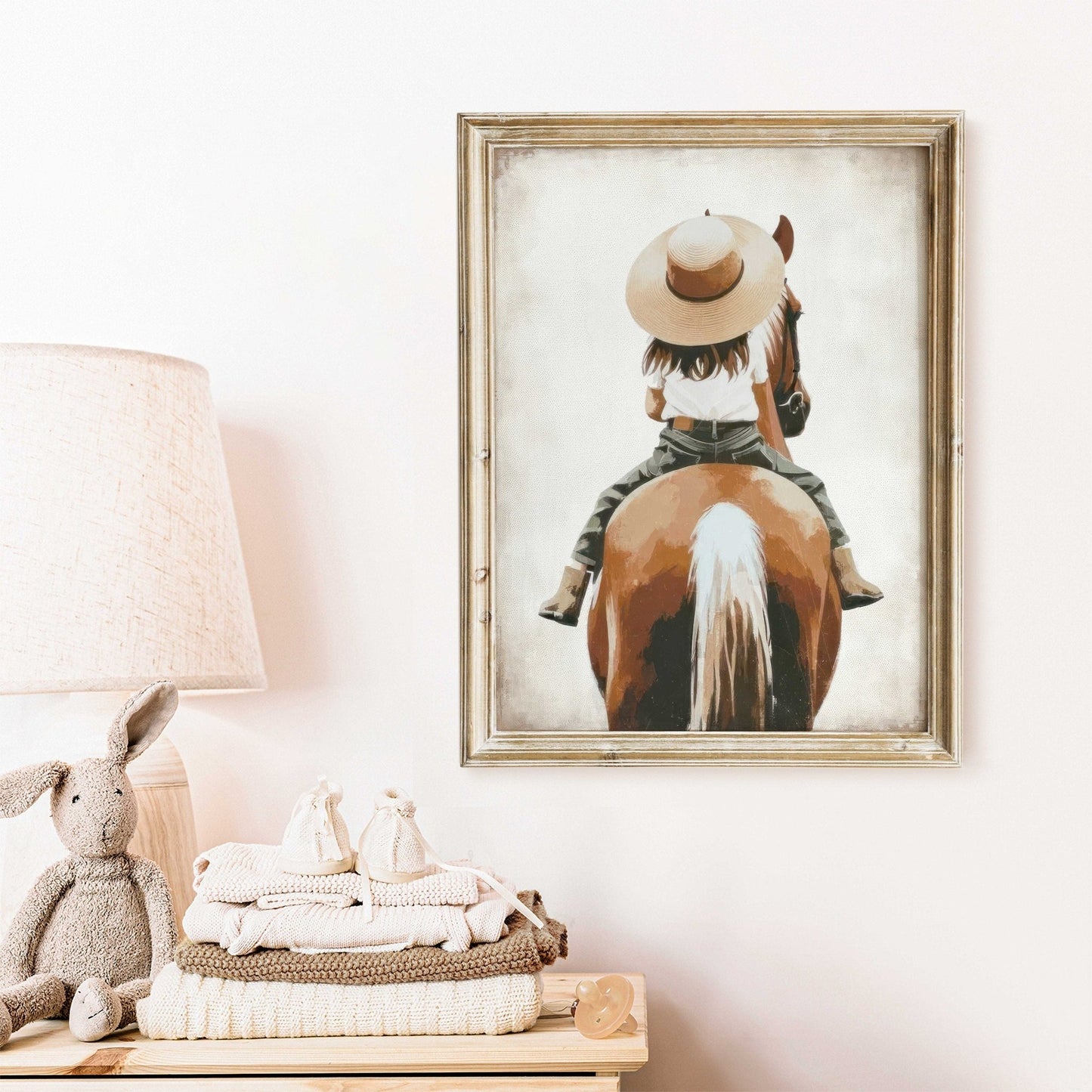 Girl and Horse Wall Art, Horse Print for Girls Room, Riding Decor - WildfieldPrints