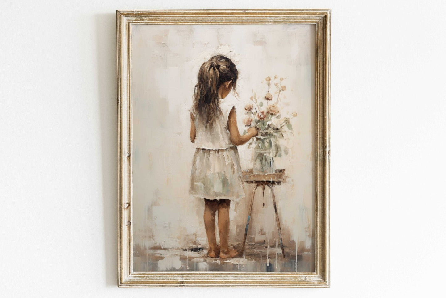 Girl Floral Wall Art, Vintage Nursery Decor, Girly Bedroom Print - WildfieldPrints