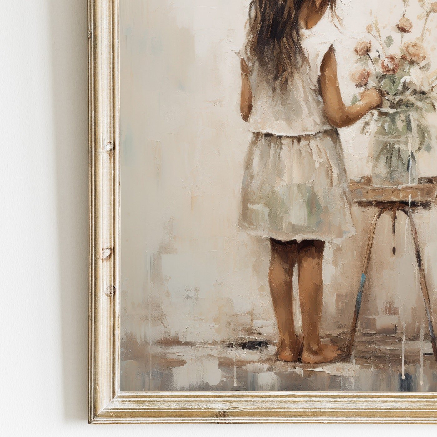 Girl Floral Wall Art, Vintage Nursery Decor, Girly Bedroom Print - WildfieldPrints