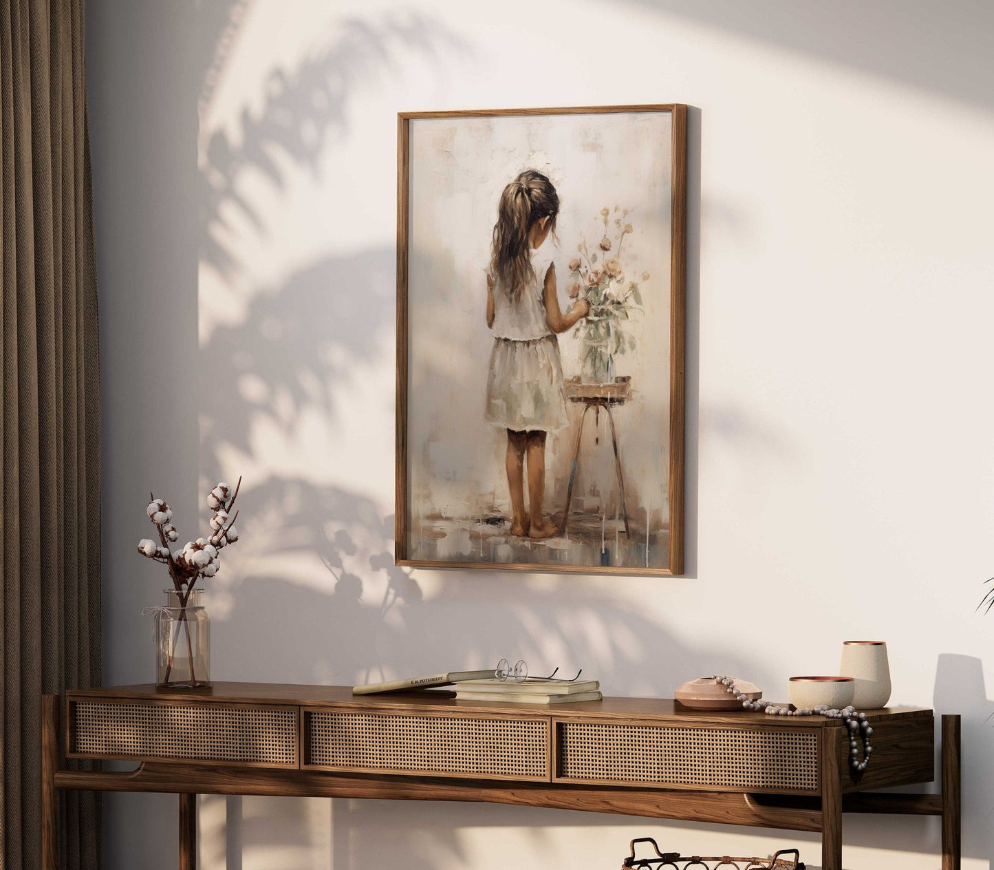 Girl Floral Wall Art, Vintage Nursery Decor, Girly Bedroom Print - WildfieldPrints