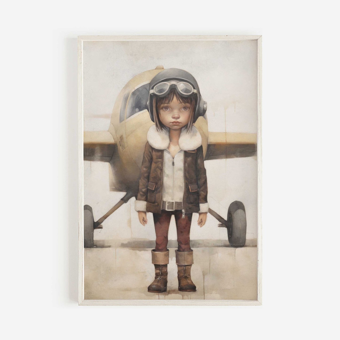 Girl Nursery Prints, Empowering Artwork, Vintage Airplane Decor - WildfieldPrints