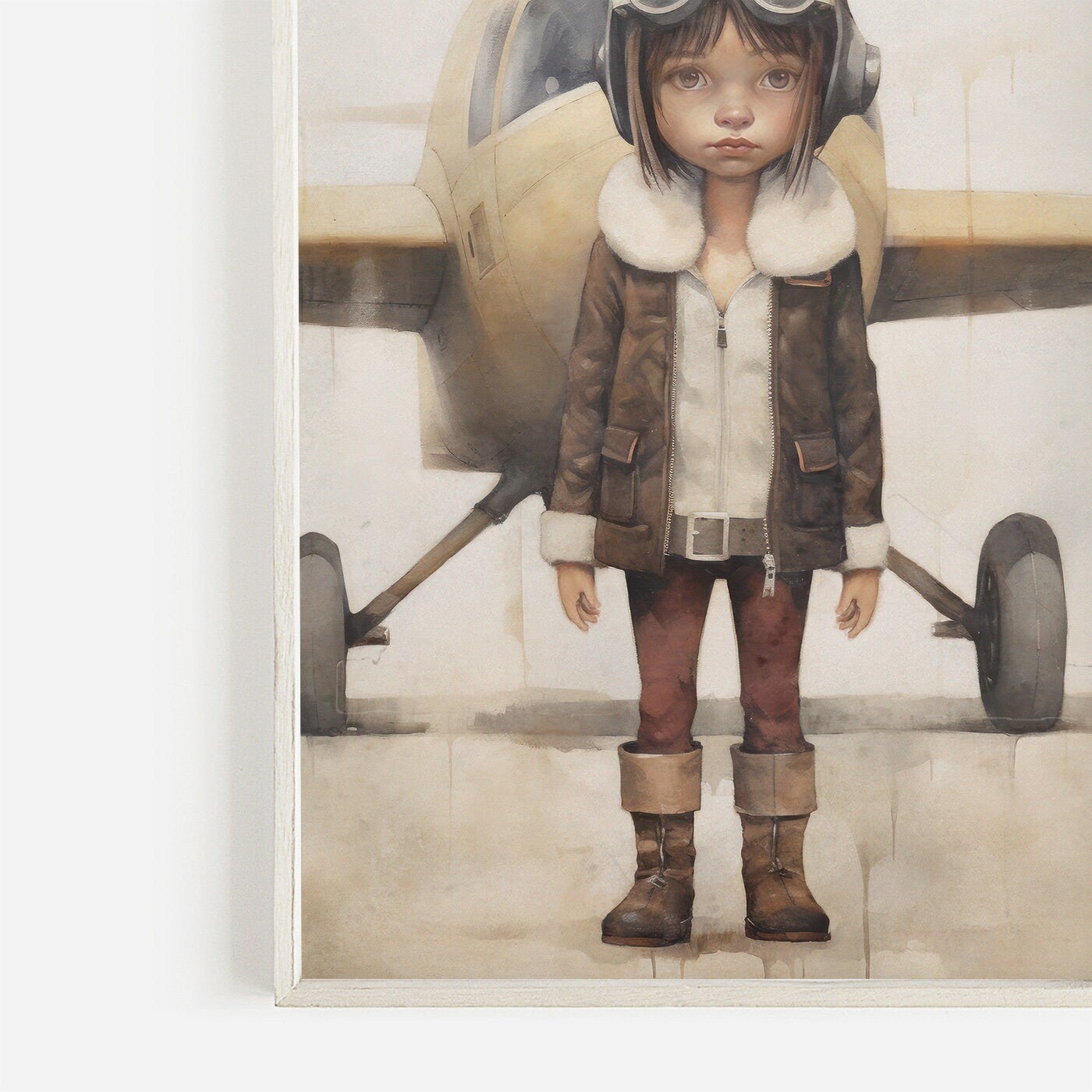 Girl Nursery Prints, Empowering Artwork, Vintage Airplane Decor - WildfieldPrints