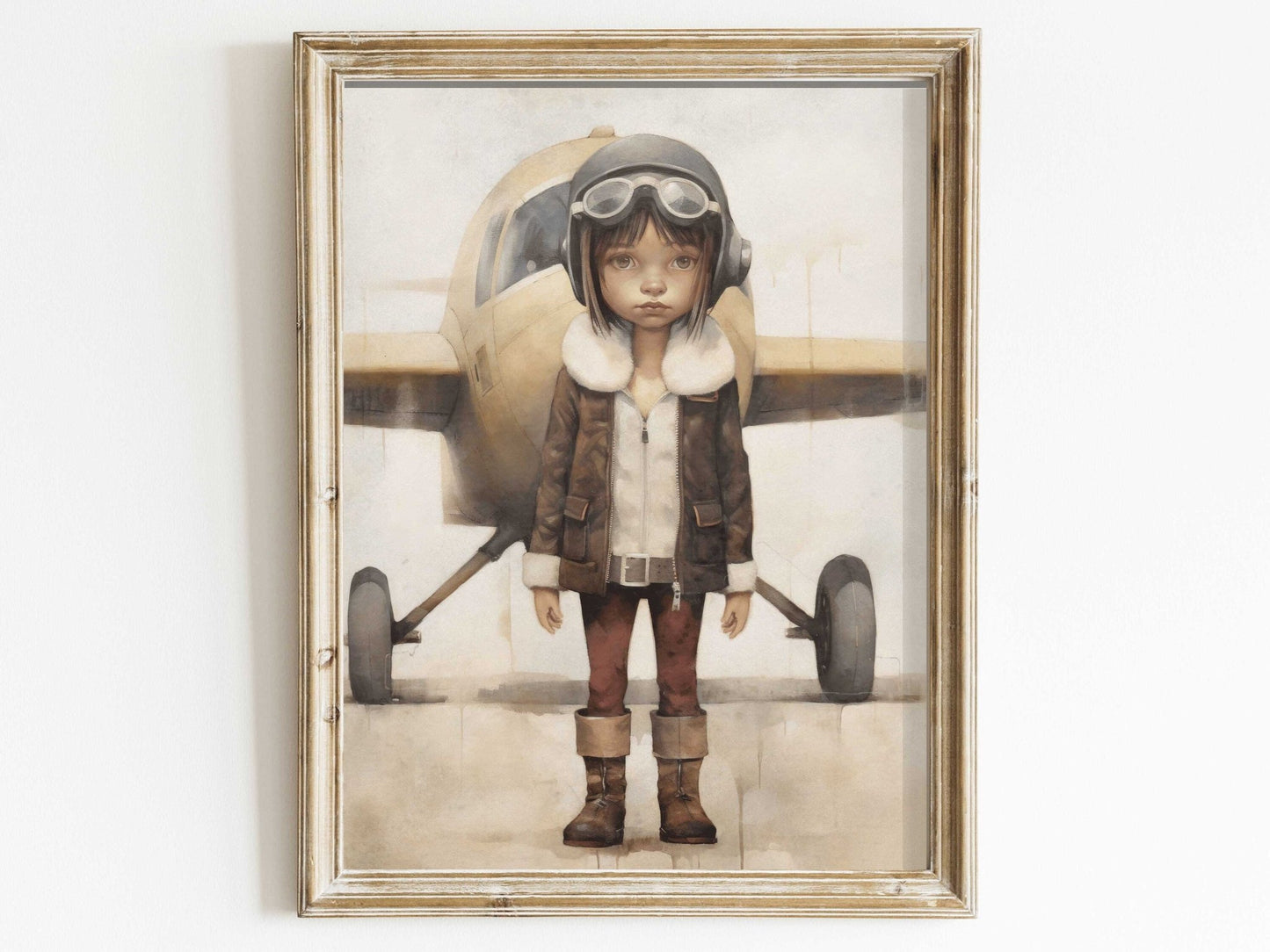 Girl Nursery Prints, Empowering Artwork, Vintage Airplane Decor - WildfieldPrints