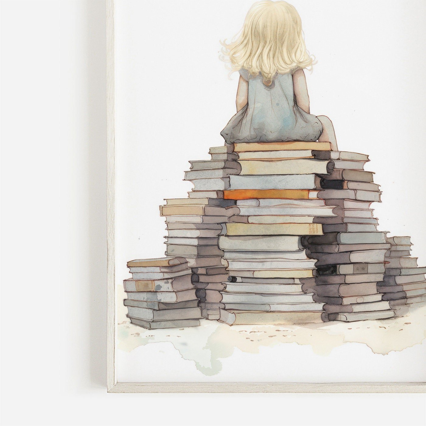 Girl Reading Wall Art, Learning & Study Room Decor for Bedroom - WildfieldPrints