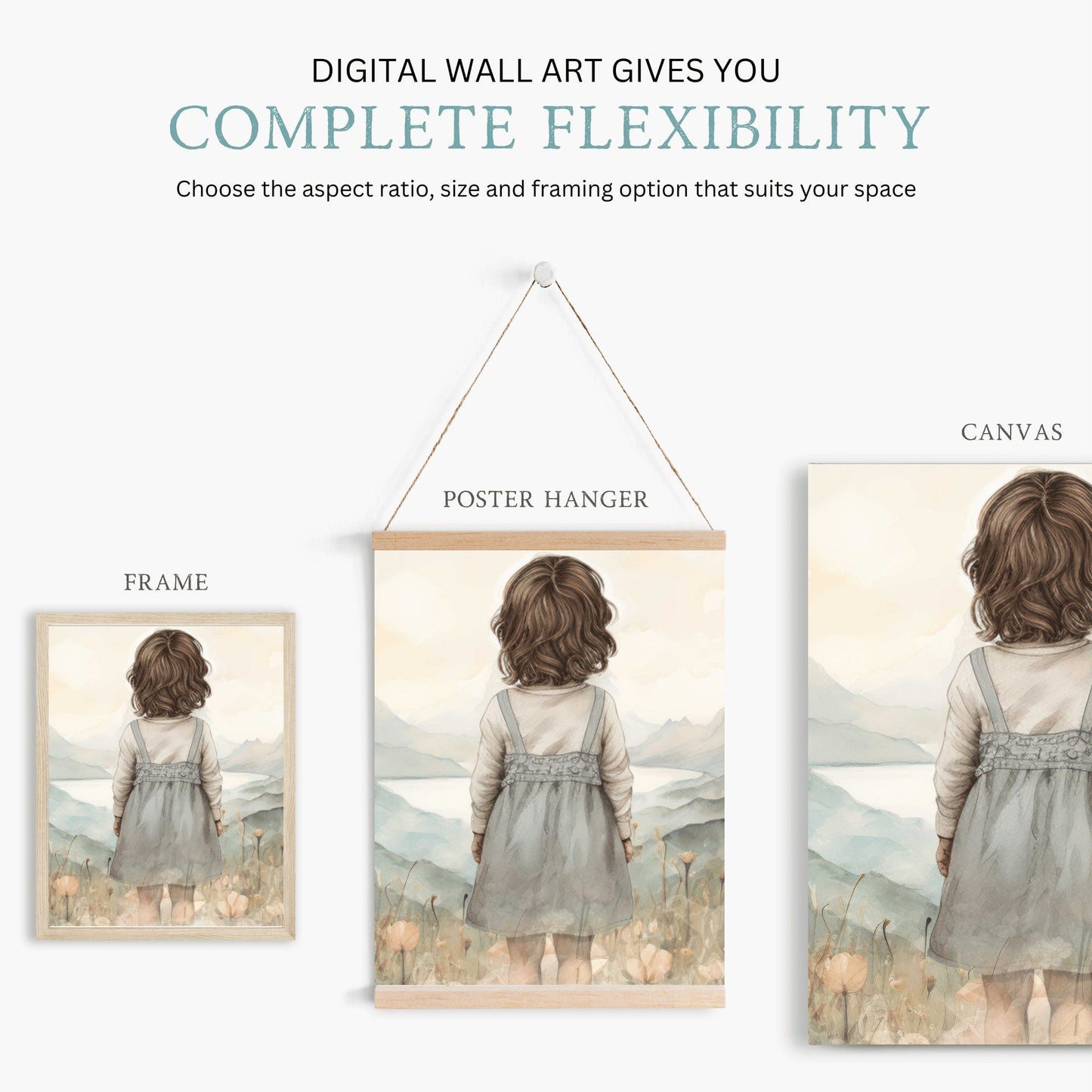Girl's Adventure Nursery Wall Art, Wildflower Decor, Watercolor Prints - WildfieldPrints