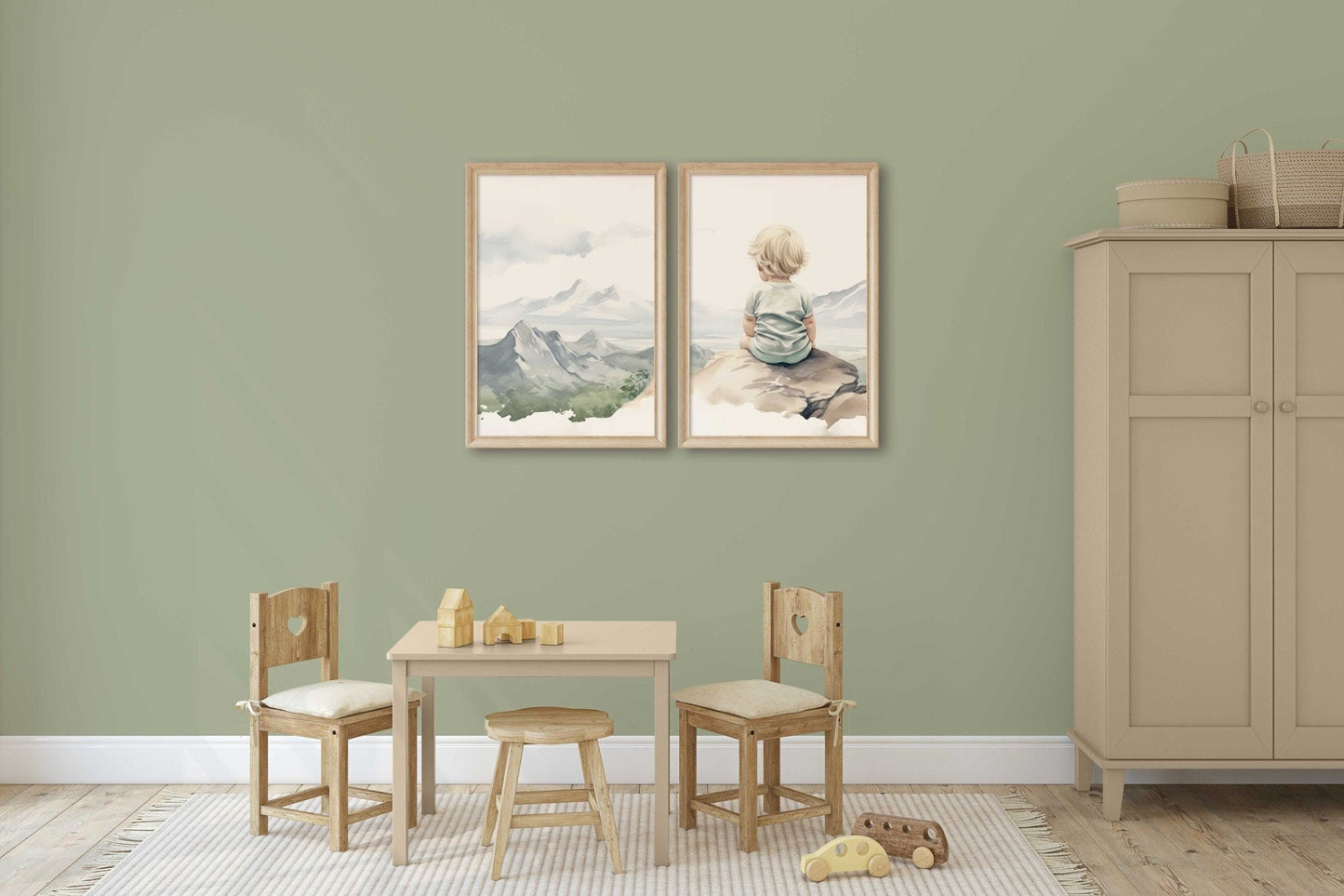 Girl's Nursery Adventure Art, Mountain Theme Decor, Kids Room Wall Decor - WildfieldPrints