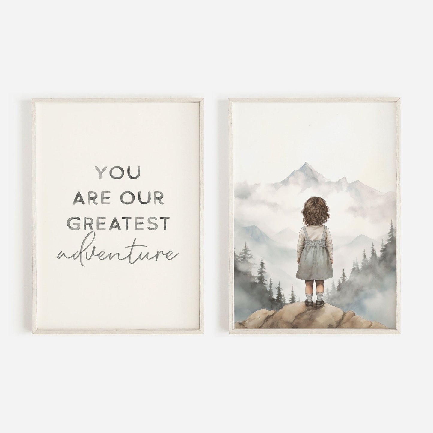 Girls Nursery Love Quote Wall Art, You Are Our Greatest Adventure, Vintage Style Decor - WildfieldPrints