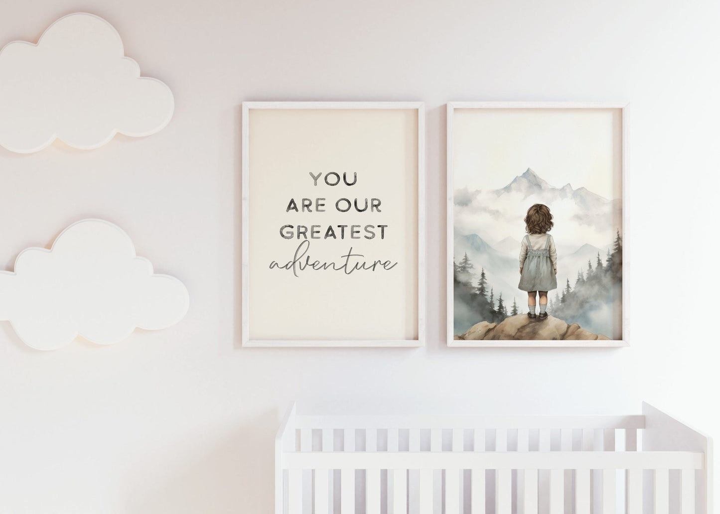 Girls Nursery Love Quote Wall Art, You Are Our Greatest Adventure, Vintage Style Decor - WildfieldPrints
